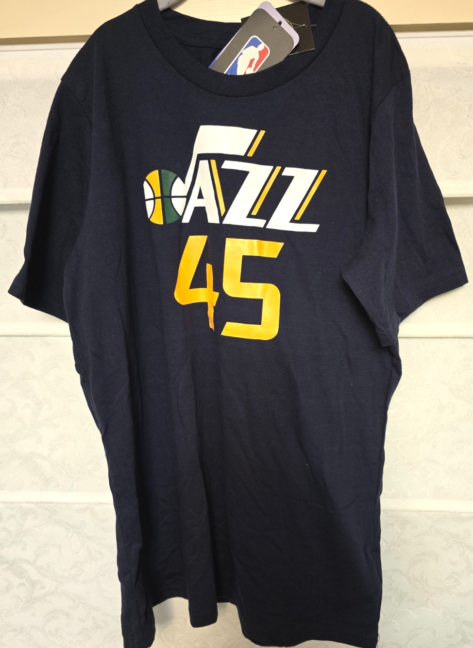 Utah Jazz Donovan Mitchell #45 Shirt Youth Large 14/16 Navy NBA Tee NWT